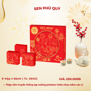 Hộp 4 chiếc Sen Phú Quý - Thập cẩm truyền thống lạp xưởng jombon 2026 #8935046501797