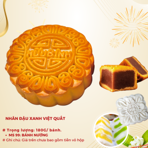 Bánh Trung Thu Hữu Bình nhân đậu xanh Việt Quất 180G
